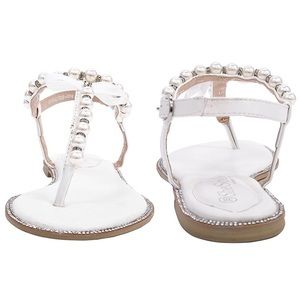 ShoeSole Bridal White Pearl Sandals size 9.5